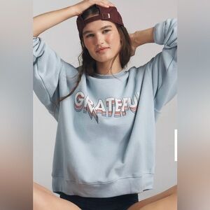 SPiritual Gangster NWT Blue 'Grateful' Graphic Sweatshirt by spiritual gangster.